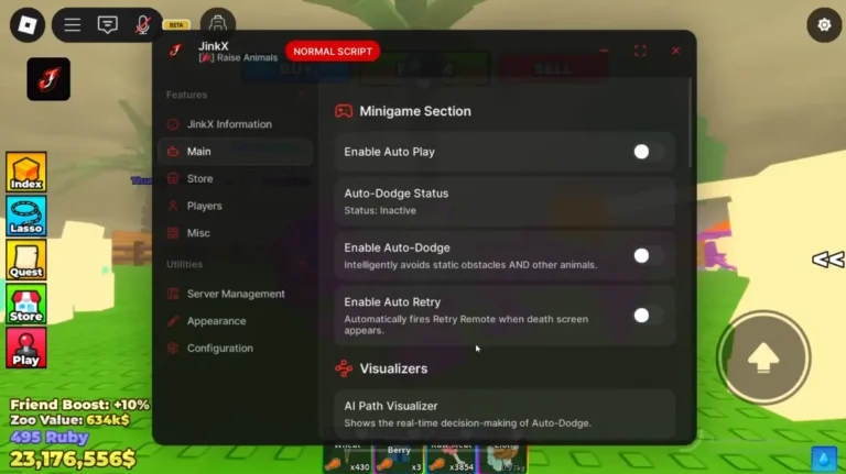 Raise Animals automation running